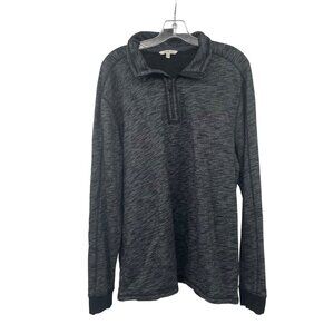 Calvin Klein Womens 1/4 Zip Pullover Sweater Long Sleeve Gray/Black Size XL